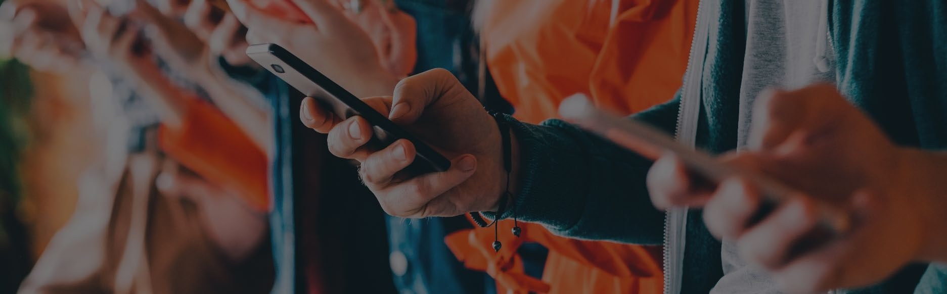 People using smartphones
